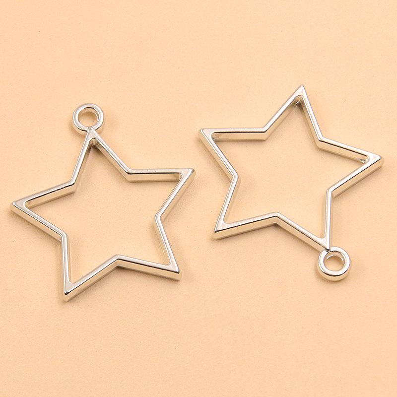 White K Alloy DIY Jewelry: Moon, Round & Heart Hollow Pendants (17 Styles)