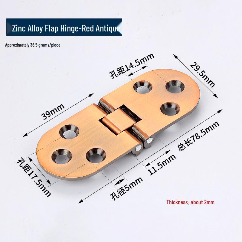 Zinc Alloy 180° Thickened Folding Drop Leaf Hinge for Tabletops
