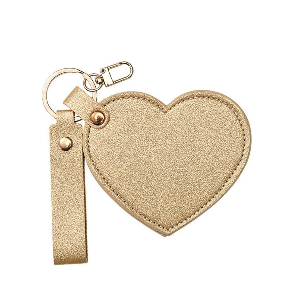 Rotate Small Mirror Love Heart Makeup Mirror Korean Style Colorful Love Keychain  Women