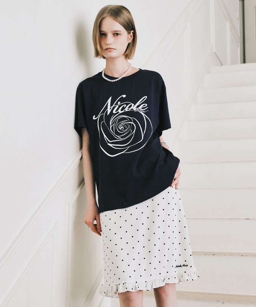 Nigaennikol Nicole Rose Sleeve Top_Navy White