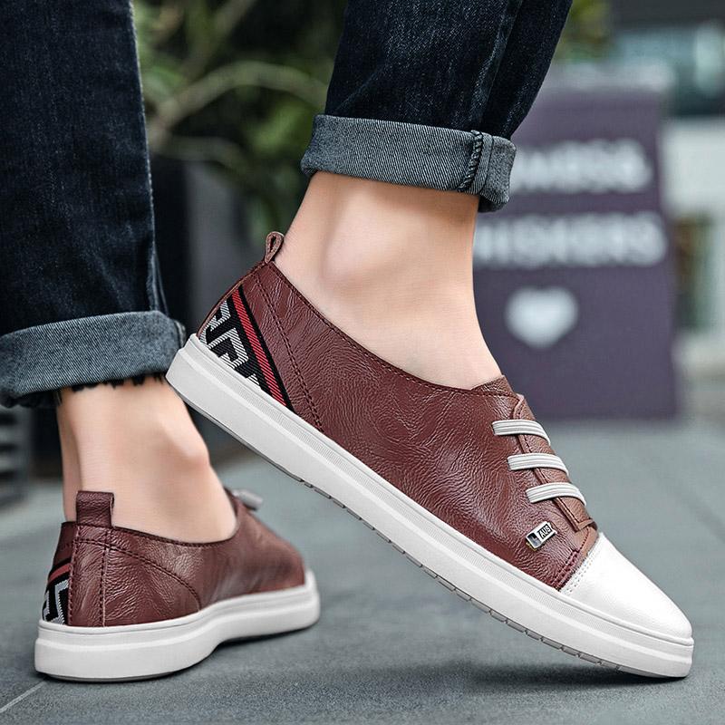 Fashion Leather Fashion Walking Shoes Men Hot Sale Mens Slip on Shoes All-match Male Comfortable Loafers Classic Male Outdoor Footwear