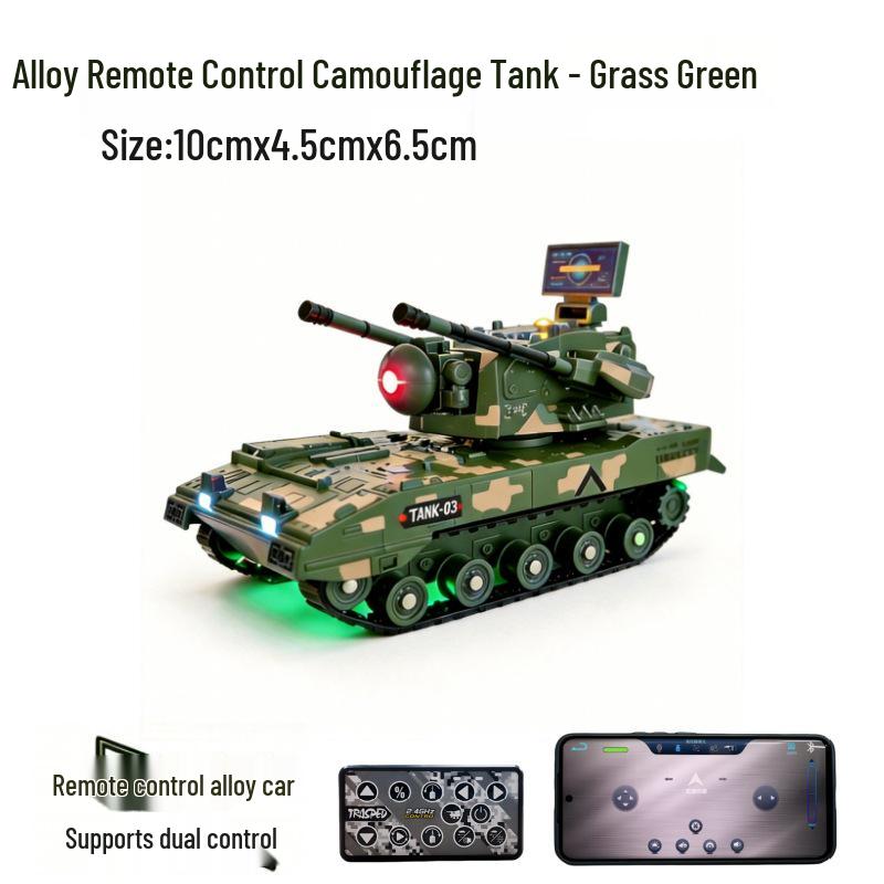 Children's Alloy Mini Tank Toy - Durable Military Model Remote Control Car