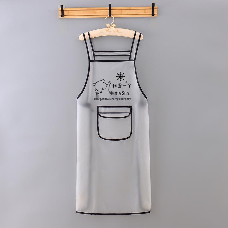 Waterproof Oil-Proof TPU Sleeveless Kitchen Apron with Multi-Pocket Storage, Simple and Stylish Design, Customizable.