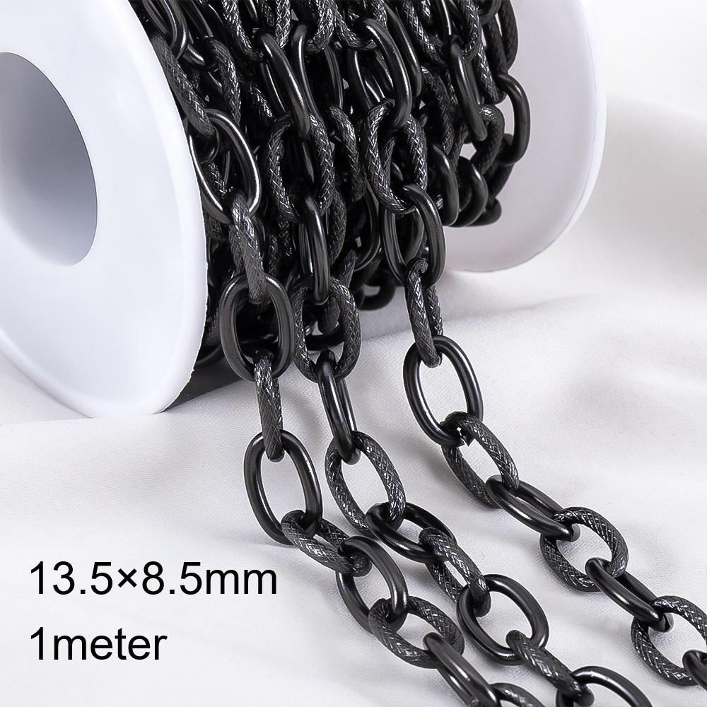 2meter 1meter Black Plated Chain for Men Punk Jewelry Making Necklace Stainless Steel Trend Link Chain Chunky Chain DIY Bracelet