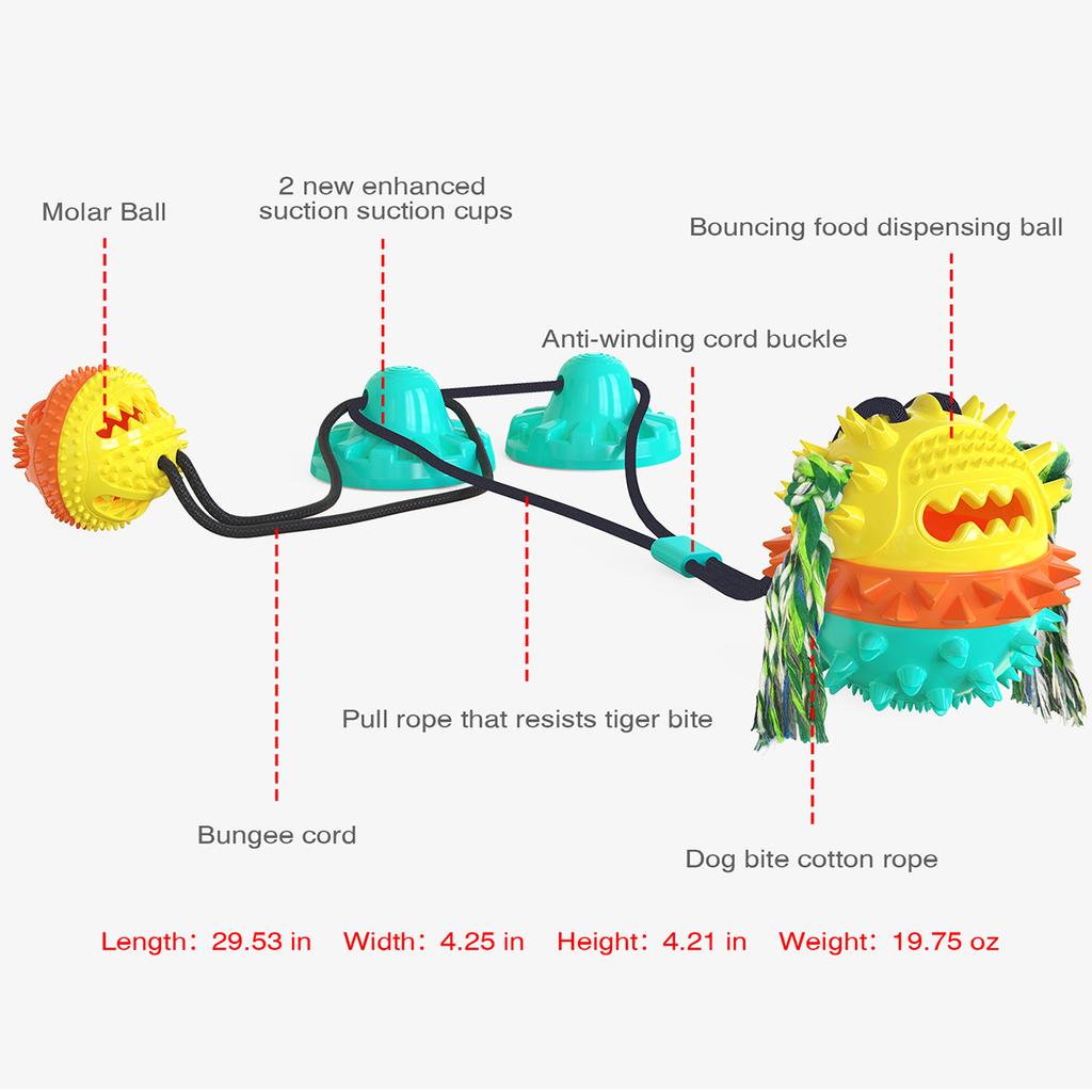 Customization Molar Funny Chew Food Toy Ball Durable Interactive Designer Suction Cup Pet Dog Toy