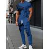 Men's short-sleeved T-shirt paired with outdoor sports and casual trousers suit