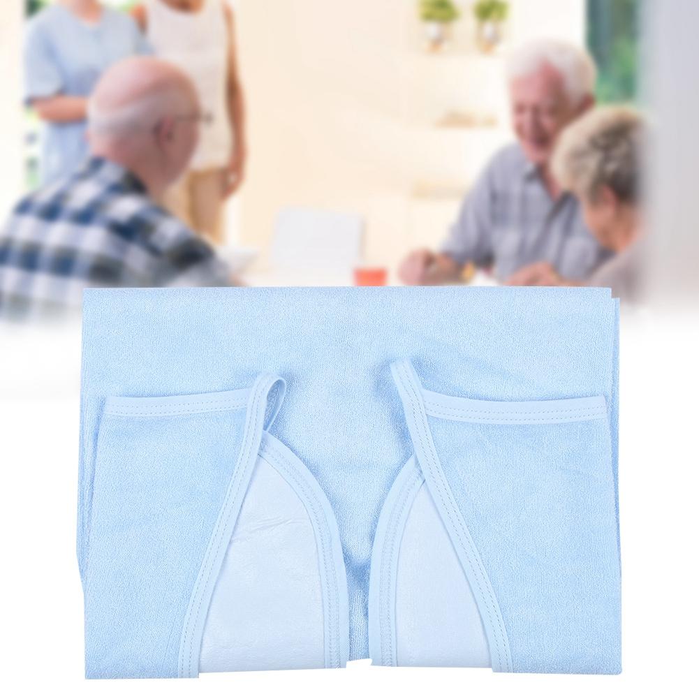 Elderly Waterproof Bib Adult Mealtime Saliva Towel Dining Apron Clothes Protector Light Blue L