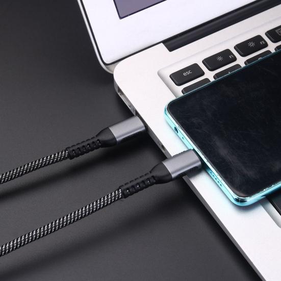 Data Cable 2-in-1 Fast Charging 5A PD 100W Type-C to Type-C Charging Cord for Laptop