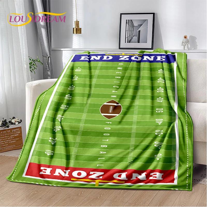Rugby Field Rugby 2025 Style New American Football Cartoon Soft Blanket,Soft Throw Blanket for Home Bedroom Bed Sofa Travel Kids