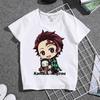 Casual Harajuku Anime Demon Slayer Graphic Children T-Shirt Summer Loose Short Sleeve White Women Tops Kids Boy Tees Men Blouses