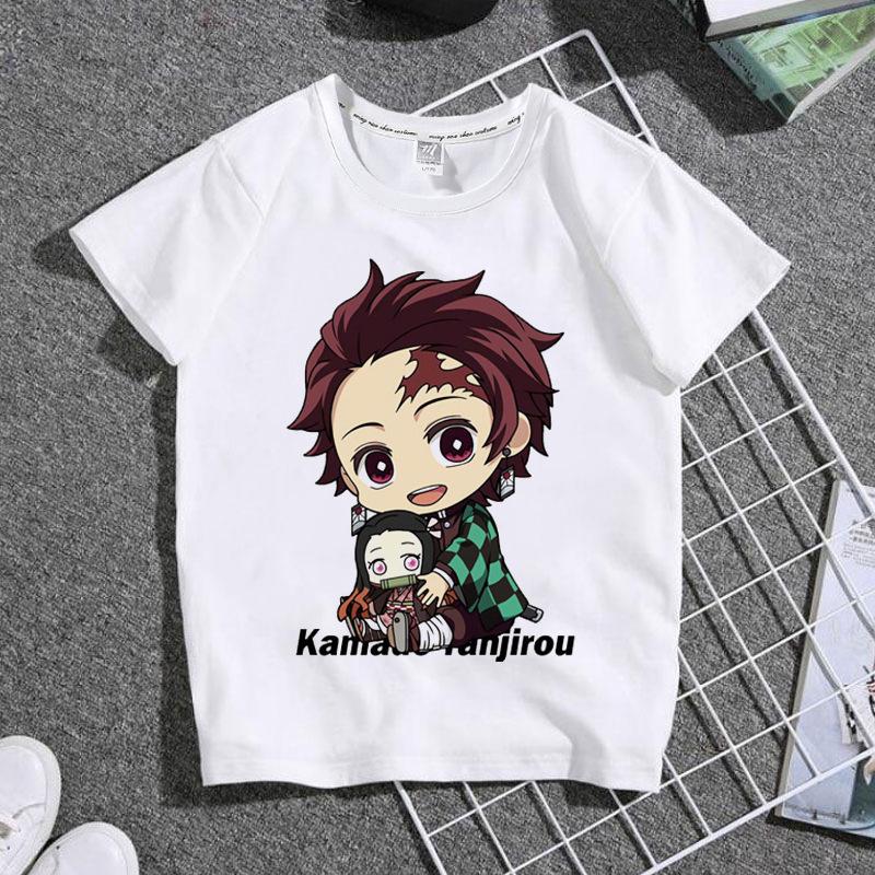 

Casual Harajuku Anime Demon Slayer Graphic Children T-Shirt Summer Loose Short Sleeve White Women Tops Kids Boy Tees Men Blouses S