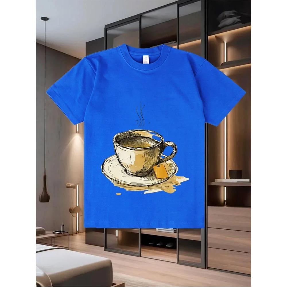 2025 New Men's Printed Short - Sleeve T - Shirt for Summer  A Loose and Trendy Top