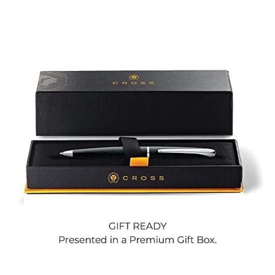 CROSS ATX Ballpoint Pen Basalt Black Medium with Gift Box and Shopping Bag Direct from Japan