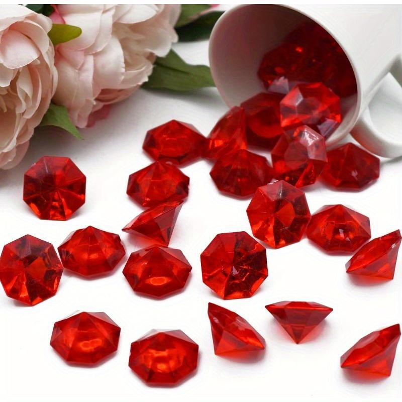 47 шт. Акриловые бриллианты Пиратские пластиковые драгоценности Крупные акриловые драгоценности Драгоценности Оптом Сундук с сокровищами Охота Сувениры для вечеринки 25 карат (чистый) красный