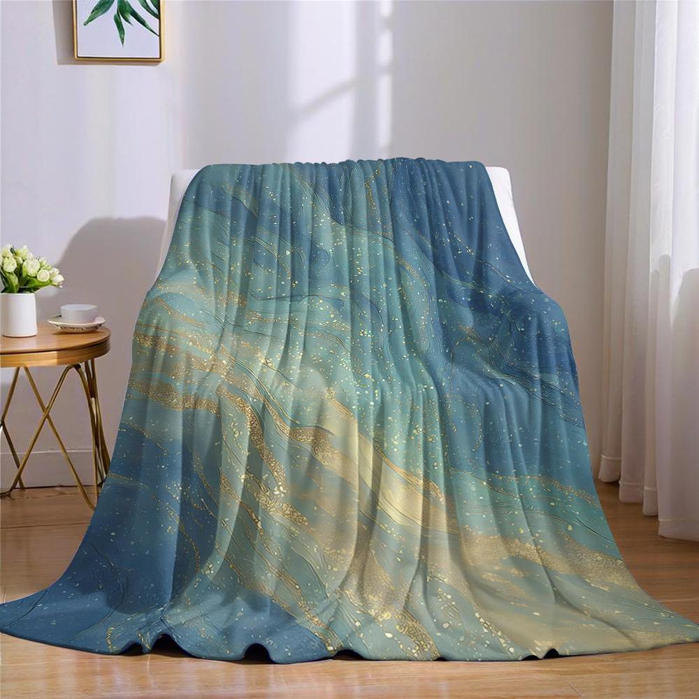 Türkis Gold Marmor Flanell Decke Warm Weich Halloween Weihnachten Sofa Warm Gemütlich Dekorative Deko Geschenk für Alle Jahreszeiten