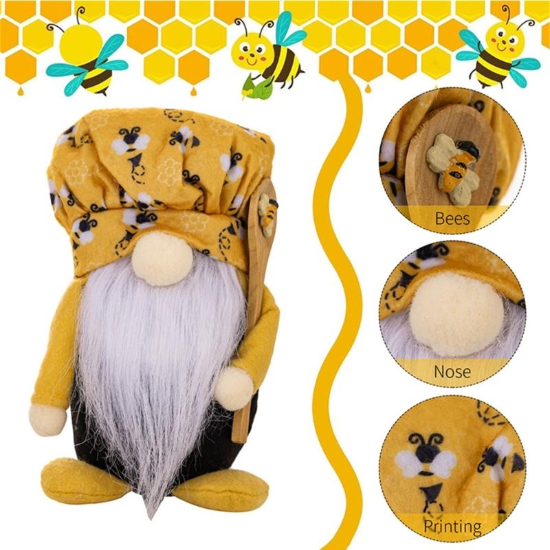 Bees Festival ChefsHat Gnome Ornaments Party Decorations Ornaments Supplies for Bedroom Dormitory Decorations