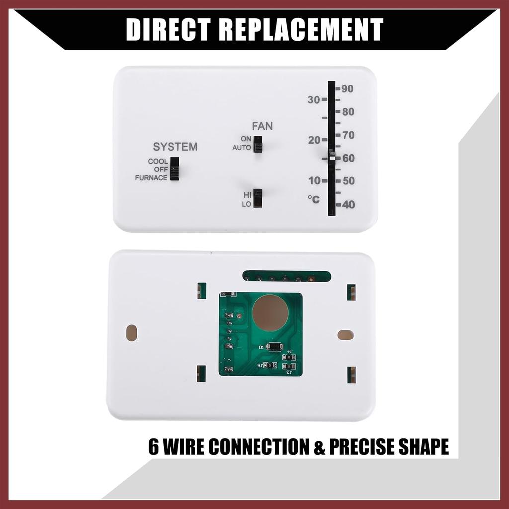 RV Analog Control Heating/Cooling Thermostat Kit for for Campers Motorhome/for Duo-Therm Thermostat RV Analog Control / 40-90°F Temp on A/C and