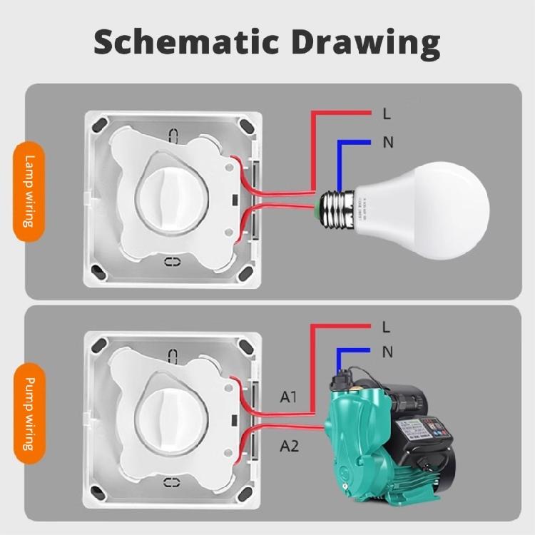 86 Type Mechanical Timer Switches Adjustable Delay Up to 120 Minutes with Indicators Light for Kitchen and Bathroom Use