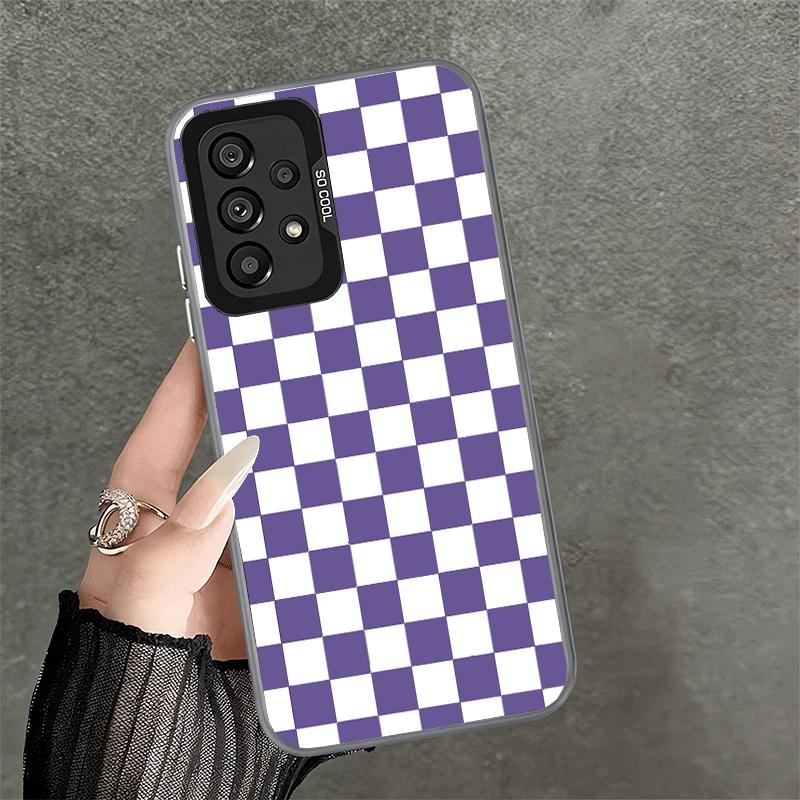 Retro Classic Chess Board Grid Shockproof Phone Case for Samsung A17 A16 A15 A14 A37 A57 A36 A56 A26 A35 A55 A25 A34 A54 A24 A13