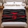 Benfica FC Printed Flannel Blanket Custom Name Text Soft Warm Throw For Bedroom Holiday Gift