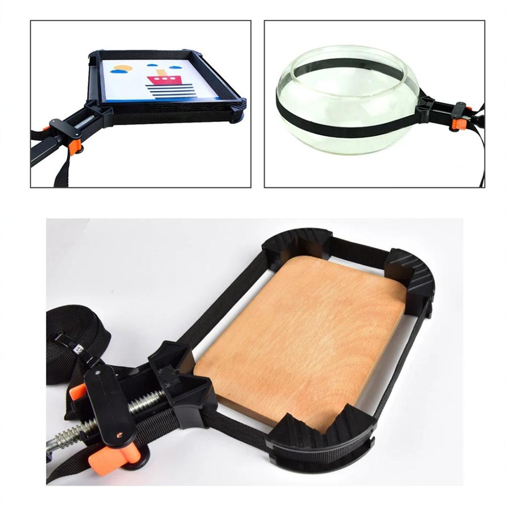 Band Clamp Frame Woodworking Frame Clamping Strap Holder with Non Handle Belt Clamp Corner Clamp for Round