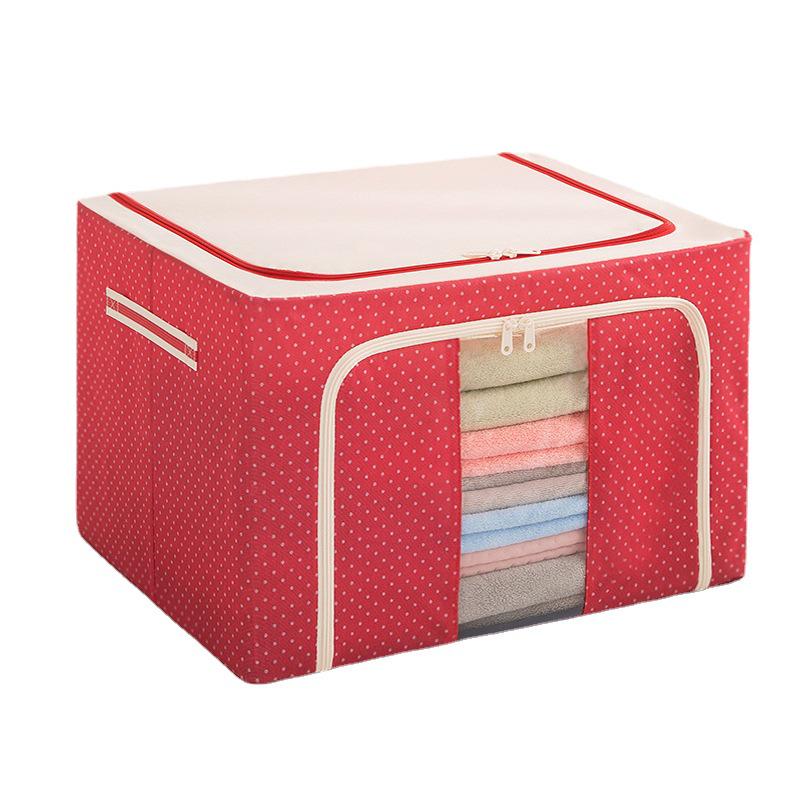 Steel Frame Waterproof Clothes Storage Box - Large Transparent Moisture-Proof Organizer for Quilts