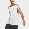 Adidas Side Stripe Logo Print Basketball Tank Top Men Tops Han-Jade-White IL2293