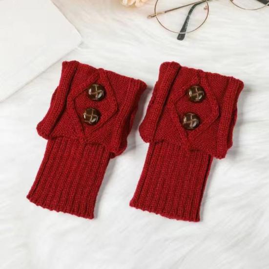 Women Leg Warmers Knitted Gaiters with Buttons Warm Boot Cuff Sock Girl Short Boot Cuffs for Autumn Winter Daily Outings Street Dating