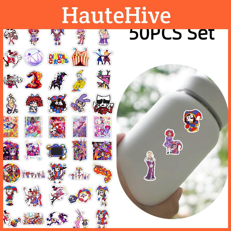 50 ks Úžasná sada samolepek Digitální cirkus Laptop Kufr Ruční účet Dekor