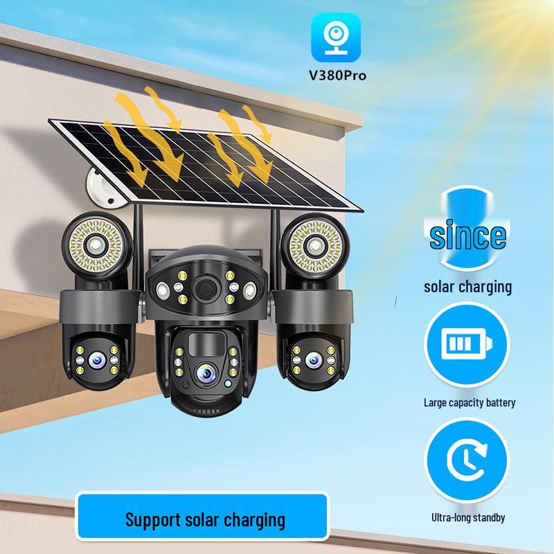 V380Pro 4G Solar-Powered HD Outdoor Camera with WiFi and Three-Screen Remote Voice Control