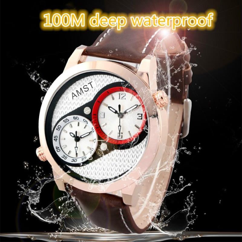 AMST Quartz Watch for Men Two Small Dials Sports Watches acquista in modo  economico — spedizione gratuita, recensioni reali con foto — Joom