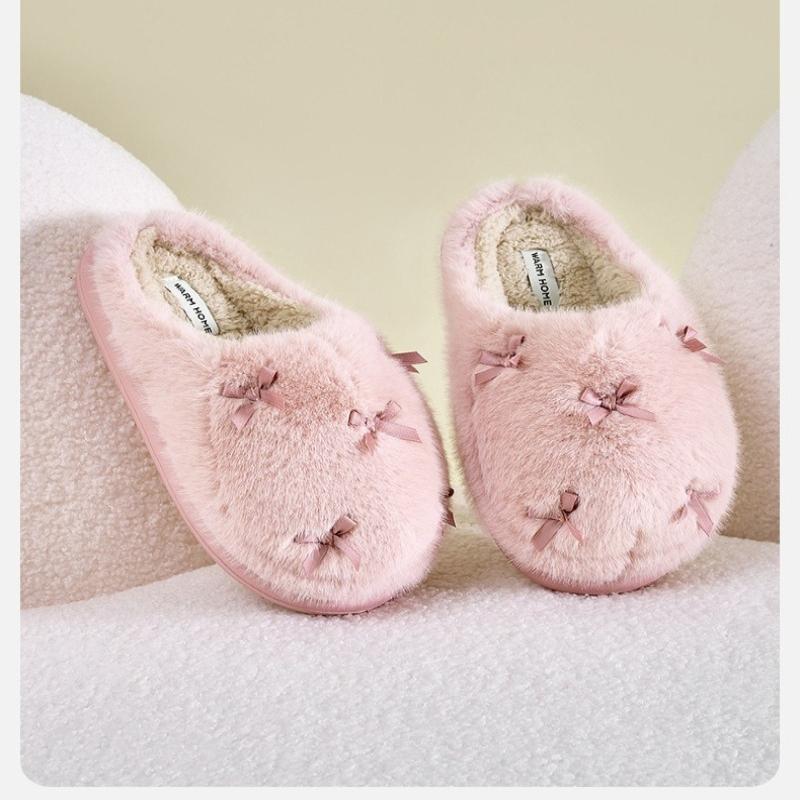 Plush Cotton Slippers Women's Indoor Household Thick-soled Wool Slippers Home Cotton Slippers To Keep Warm Home Slippers