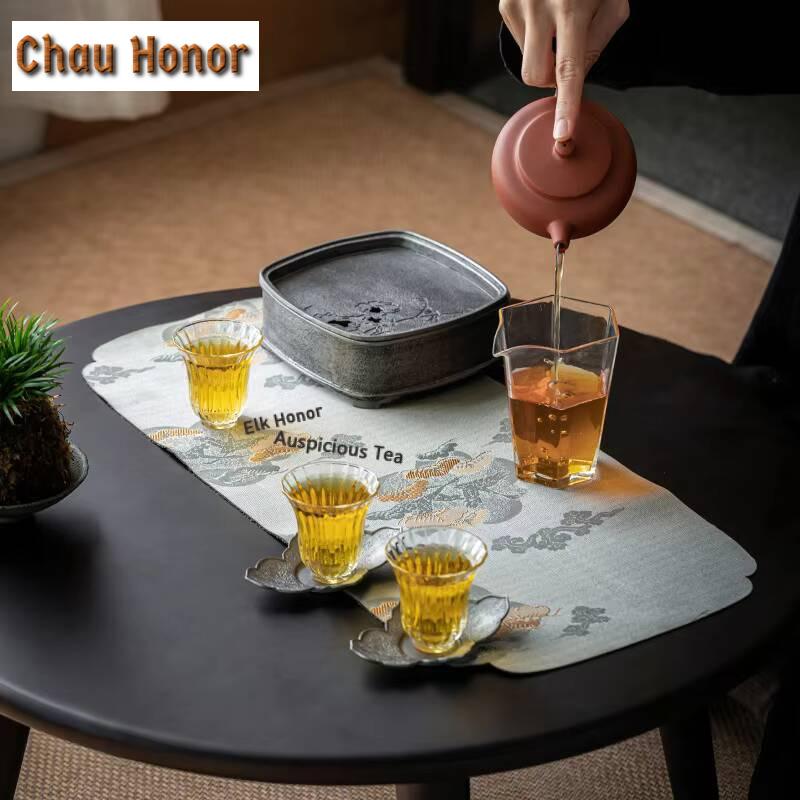 Chinese Tea Culture Tea Flag, Tea Tablecloth, Small Towel, Household Waterproof Fiber Tea Mat, Tea Ceremony Supplies