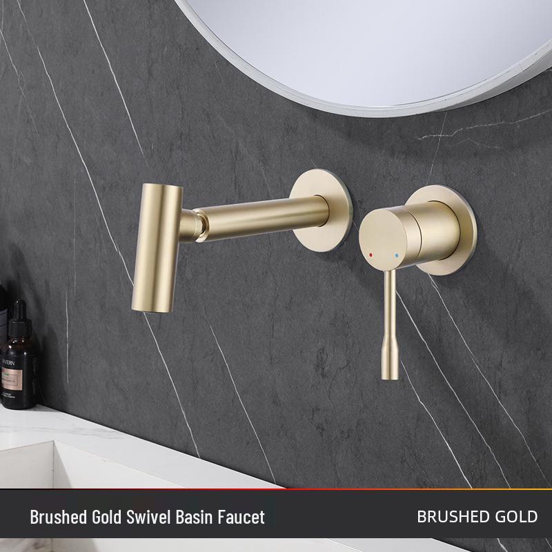 Tenban Rotatable Wall-Mounted Copper Gunmetal Faucet for Hot & Cold Washbasin.