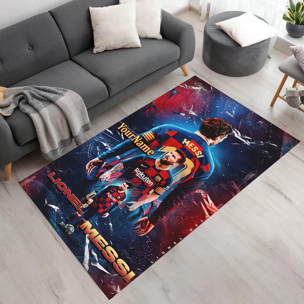 Messi Customize Your Name Area Rug Design for Outdoor Entryway Kitchen Living Rooms Anti-slip Rug Anime Office Decor Perfect Gift for Women/Men