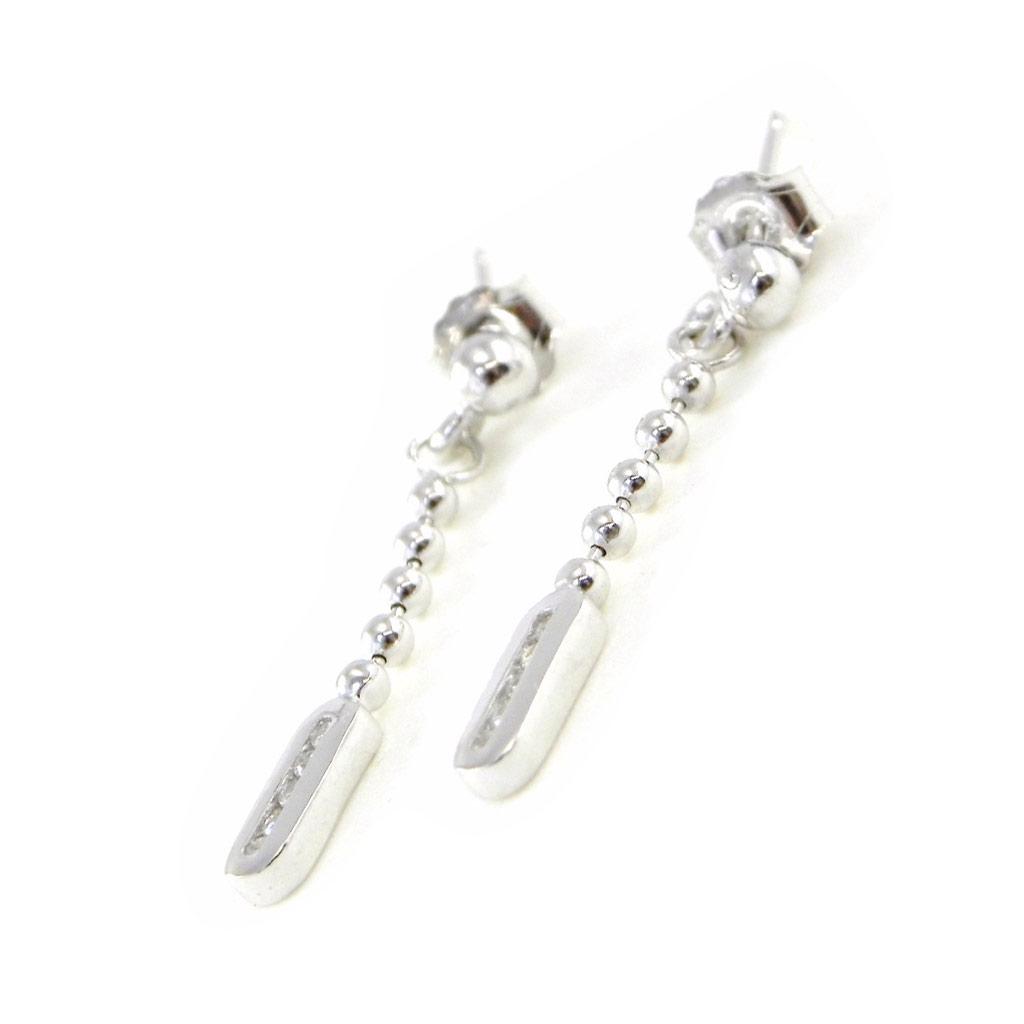 Les Trésors De Lily [H6192] - Cercei „Zeiță” din argint, alb-argintiu (placați cu rodiu) - 25x2 mm