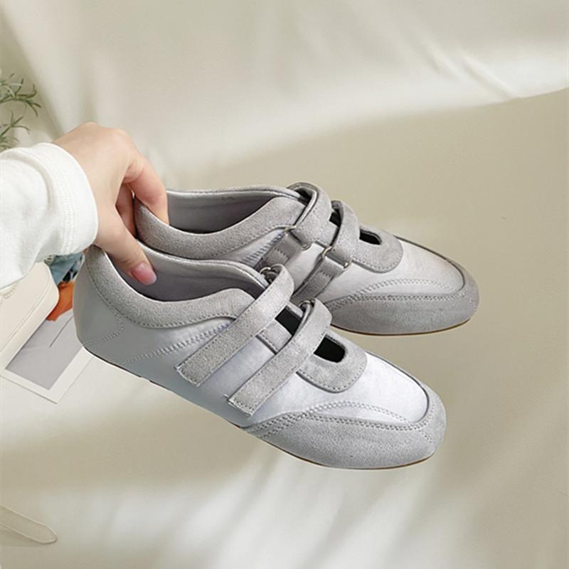 

Модный бренд Bailamos Женские балетки Осенние туфли на плоской подошве с круглым носком Неглубокие слипоны Женские повседневные туфли Мэри Джейн Мягкие балетки для платья 39 серебряный