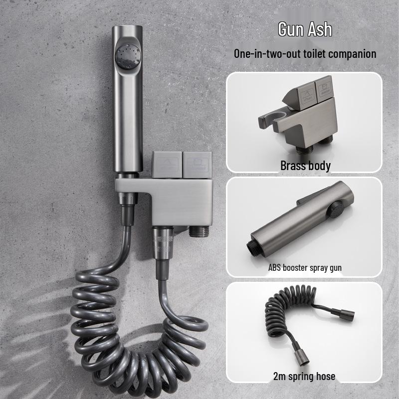 White Bathroom Bidet Toilet Spray Gun Set with Faucet Washer