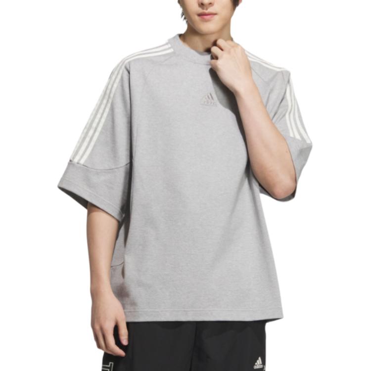 Adidas Sportlife T Shirt Unisex Medium Heather Gray JI6644