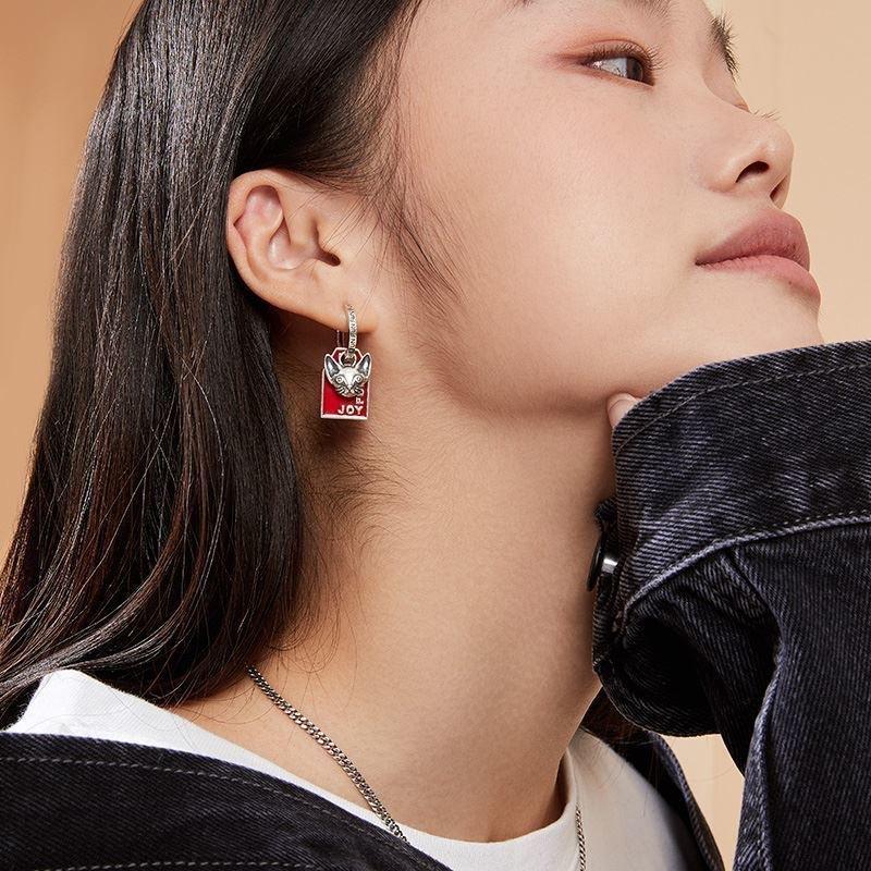 Earrings Women's Asymmetrical Stud Earrings Niche Design High Personality Spice Girl Long Earrings