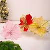 Christmas Poinsettia Artificial Flowers Xmas Tree Wreath Ornaments DIY Decoration New Year Wedding Party Holiday Decor