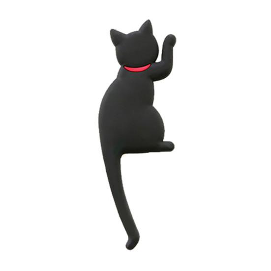Fridge Sticker with Hook High Toughness 3D Realistic Cartoon Cat Design Refrigerator Sticker Decorative Fridge Accessory