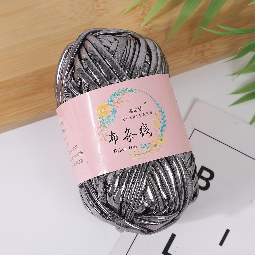 Metal T-Shirt Yarn,Bright,Glossy,Crochet Knitting,Fabric Cloth Yarn with Single-Side Color, DIY Craft Bag Basket Cushion-Totle