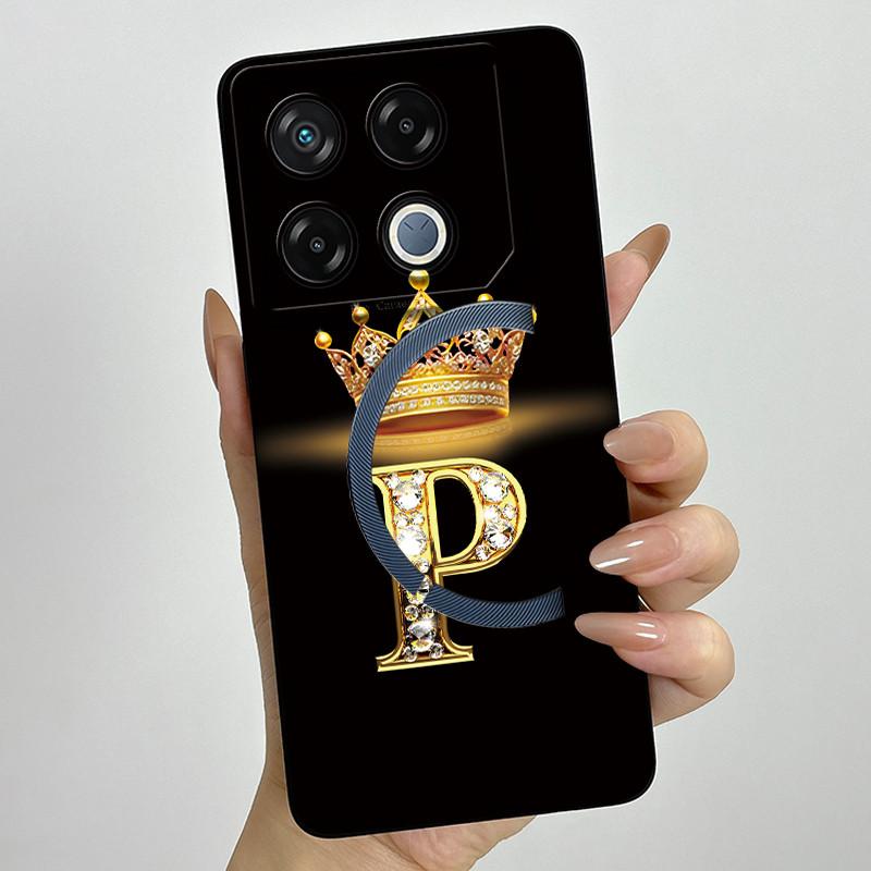 For Infinix GT 20 Pro Case Luxury Crown Letter Soft Silicone Back Cover For Infinix GT20 Pro GT20Pro Coque Infinix X6871 Fundas