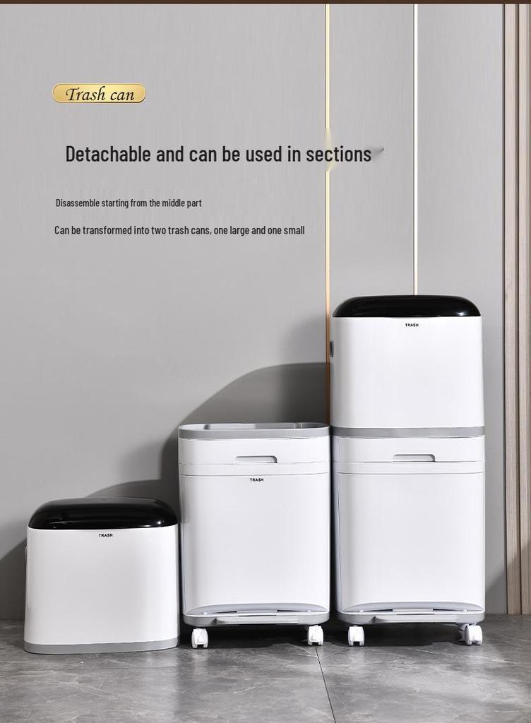 Premium Kitchen Trash Can with Lid, Pedal, and Waste Sorting