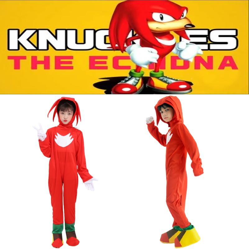 Kinder Sonic The Hedgehog Roter Knuckles Cosplay Kostüm Jumpsuit Für Unisex