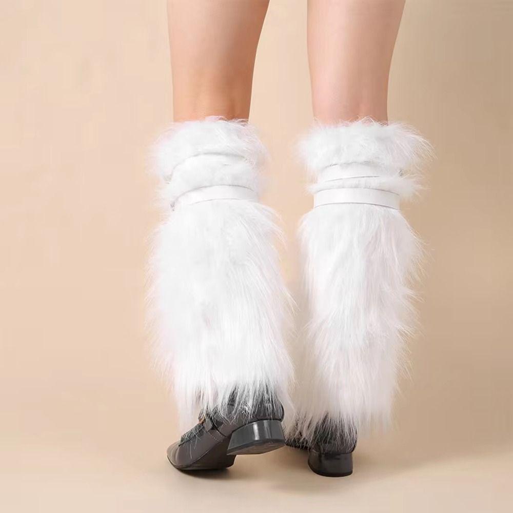 Kawaii Women's Foot Cover Faux Furs Warm Leg Cover Fashion Plush Leg Warmer  JK Uniform
