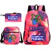 Rainbow Friends Surrounding Backpack Elementary School Student Starry Sky School Bag Three-piece Set