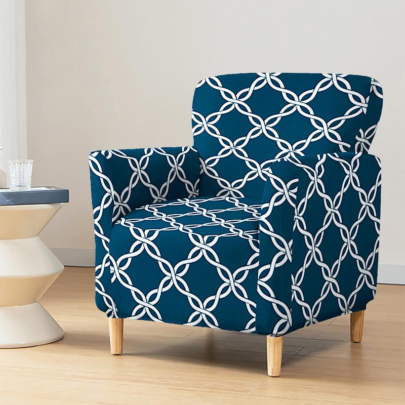 Printed Floral Armchair Cover Elastic Single