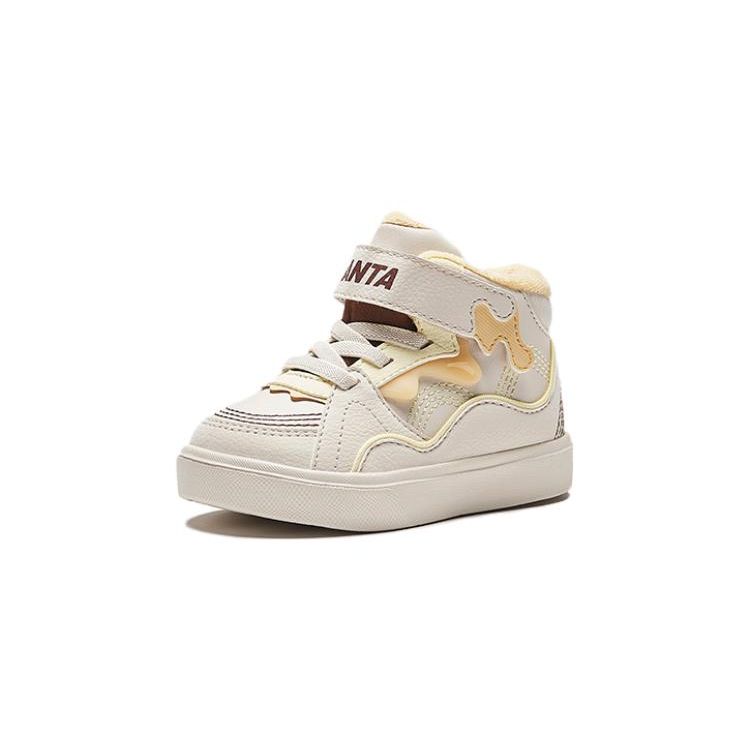Anta Antiskid Shock Absorbing High Top Walking Shoes Baby Shoes Beige A312340022-1